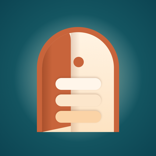 The Soglia app icon: an open arched door with three link buttons