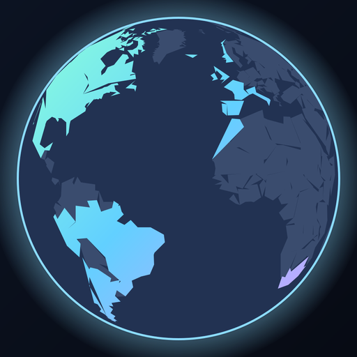 The Tessella app icon: a dark globe with visited countries lit up